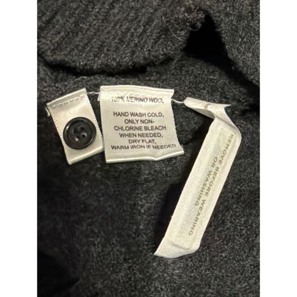 Ann Taylor Loft Women's Gray Merino Wool Zipper Shawl Collar Cropped Cardigan  M - Picture 5 of 5